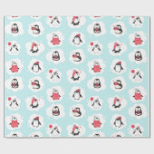 Papier Cadeau Pingouin Vacances d'hiver (Plat)