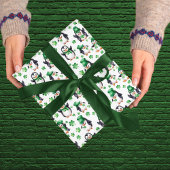 Papier Cadeau Pingouin vert Casquette Shamrock St. Patrick's Day