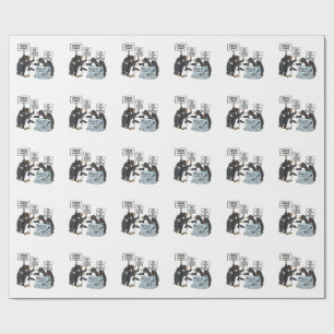 Papier Cadeau Pingouins contre les tarifs douaniers anti-Trump