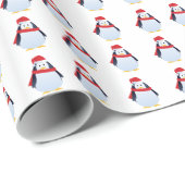 Papier Cadeau Pingouins de Noël (Coin rond)