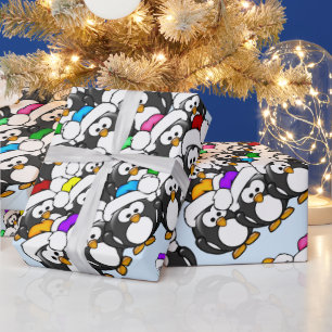 Papier Cadeau Pingouins de Noël