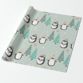 Papier Cadeau Pingouins de Noël mignons (Déroulé)