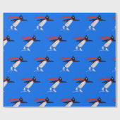 Papier Cadeau Pingouins de patinage (Plat)