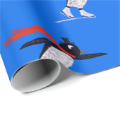 Papier Cadeau Pingouins de patinage (Coin rond)