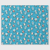 Papier Cadeau Pingouins d'hiver de Noël amusants (Plat)
