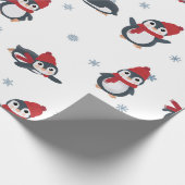 Papier Cadeau Pingouins mignons Oiseaux d'hiver Animaux de l'Arc (Coin)