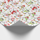 Papier Cadeau Pingouins rouges et verts (Coin)