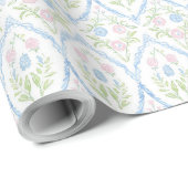 Papier Cadeau Pink and Blue Grandmillennial (Coin rond)