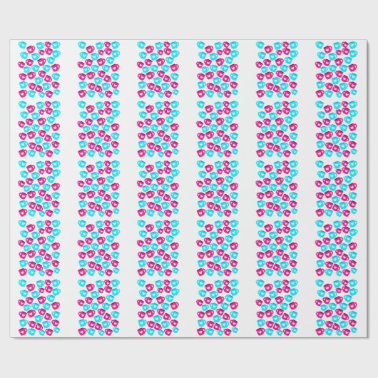 Papier Cadeau Pink and Blue Heart Cups Pattern (Plat)