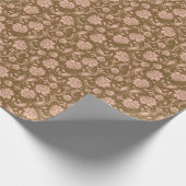 Papier Cadeau Pink and Brown Floral (Coin)