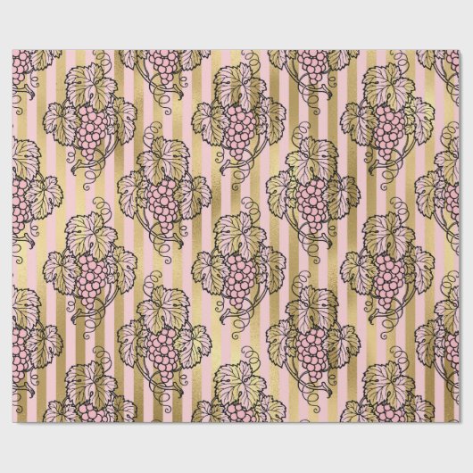 Papier Cadeau Pink and Gold Paris Foil Vins à thème (Plat)