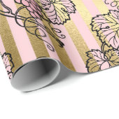 Papier Cadeau Pink and Gold Paris Foil Vins à thème (Coin rond)