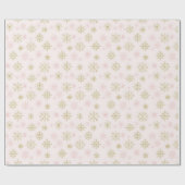 Papier Cadeau Pink and Gold Snowflakes (Plat)