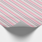 Papier Cadeau Pink and Grey Stripes (Coin)
