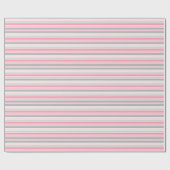 Papier Cadeau Pink and Grey Stripes (Plat)