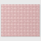 Papier Cadeau Pink and Red Hearts Motif Saint-Valentin (Plat)