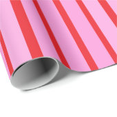 Papier Cadeau Pink and Red Stripes  (Coin rond)