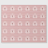 Papier Cadeau Pink and Red Stripes My First Valentine Baby (Plat)