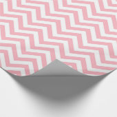 Papier Cadeau Pink and White Large Chevron Zig Zag (Coin)