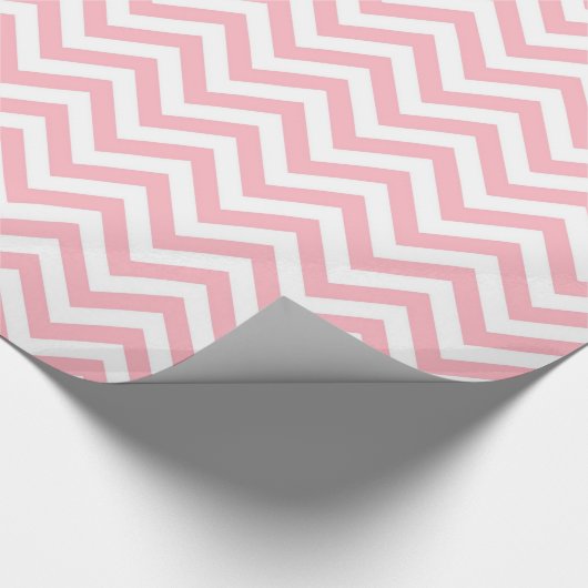 Papier Cadeau Pink and White Large Chevron Zig Zag (Coin)