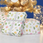 Papier Cadeau Pink and Yellow Flowers with Foliage Pattern<br><div class="desc">This beautiful and elegant wrapping paper is versatile and can be used for giving gifts or art and craft projects. It is ideal for any occasion such as birthdays,  weddings,  bridal showers,  baby showers,  anniversaries or general gifts. The design features watercolor pink,  yellow and white flowers with foliage.</div>