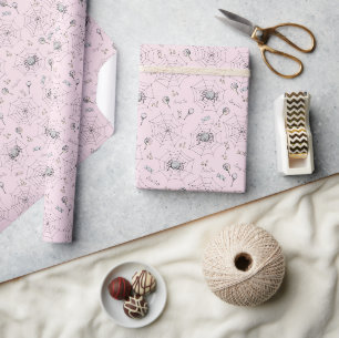 Papier Cadeau Pink Baby Spider Halloween