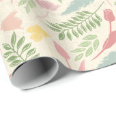 Papier Cadeau Pink bleu vert printemps Motif de Pâques (Coin rond)