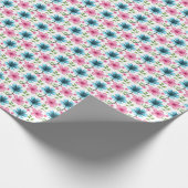 Papier Cadeau Pink & Blue Floral Seamless Pattern (Coin)