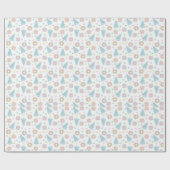 Papier Cadeau Pink Blue Pastel Vacances Motif Élégant Noël (Plat)