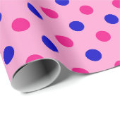 Papier Cadeau Pink Blue Pink Polka Dot Pattern (Coin rond)