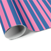 Papier Cadeau Pink Blue Stylish Stripes Pattern Design  (Coin rond)