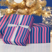 Papier Cadeau Pink Blue Stylish Stripes Pattern Design 