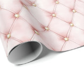 Papier Cadeau Pink Blush Gold Tufts Anniversaire (Coin rond)