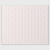 Papier Cadeau Pink Bow and Curly Ribbon Frame Chic Whimsical (Plat)