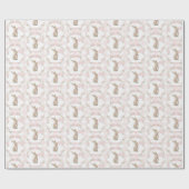 Papier Cadeau Pink Bow Bunny Rabbit Gingham Girl Birthday (Plat)