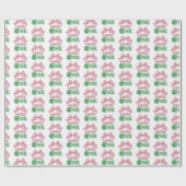 Papier Cadeau Pink Bow Clover Lucky One Girl 1st Birthday (Plat)