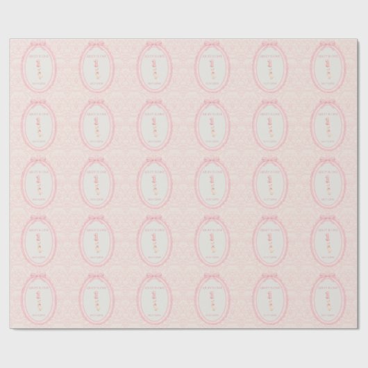 Papier Cadeau Pink Bow Coquette Silly Goose 1st Birthday  (Plat)