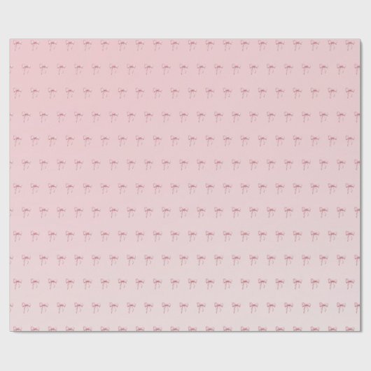Papier Cadeau Pink Bow Pattern Gift Wrapping Paper (Plat)