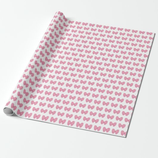 Papier Cadeau pink bows girly gift wrapping paper (Déroulé)
