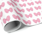 Papier Cadeau pink bows girly gift wrapping paper (Coin rond)