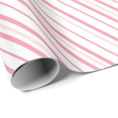 Papier Cadeau Pink Candy Cane Stripes - Small Stripes (Coin rond)