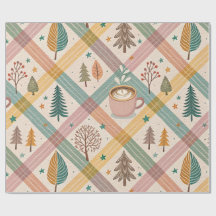 Pink Checkered Holiday Wrapping Paper