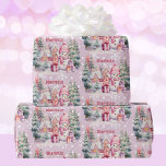 Papier Cadeau Pink Christmas Snowman ajouter Nom de la fille<br><div class="desc">Pink Christmas Snowman ajouter Girl's Name Wrapping Papier</div>