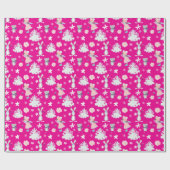 Papier Cadeau Pink clair 🎄 Pastel motif de Noël (Plat)