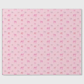 Papier Cadeau Pink Coquette Bow Checboard (Plat)