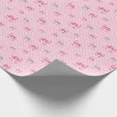 Papier Cadeau Pink Coquette Bow Checboard (Coin)