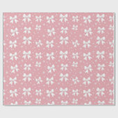 Papier Cadeau Pink Coquette Bow Snowflake Christmas (Plat)