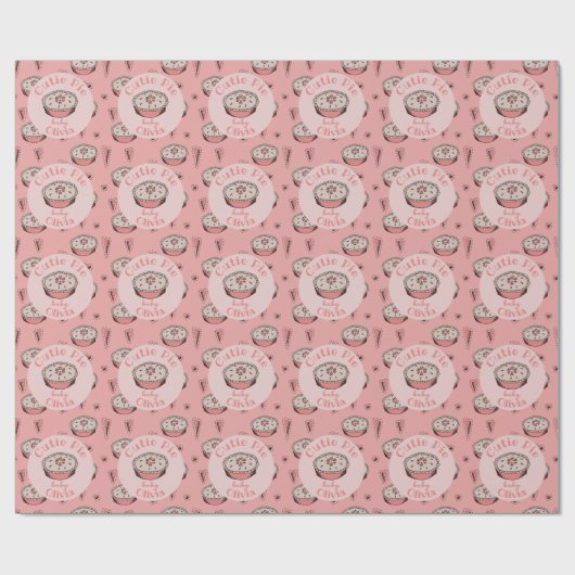Papier Cadeau Pink Cutie Pie Baby Girl (Plat)