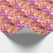 Papier Cadeau Pink Dahlia fleurs aquarelle art (Coin)