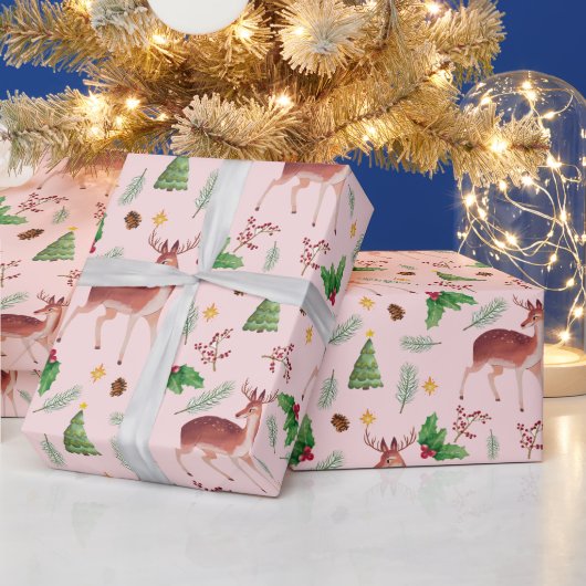 Papier Cadeau Pink Deer Blissant Noël (Vacances)